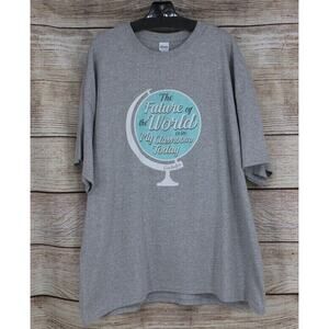 Gildan Heavy Womens Mens Cotton Graphic Crew Neck T-Shirt Sz Small XL 3XL Gray